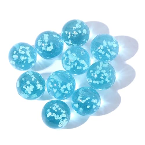 TYNXK Glow In The Dark Murmeln 10 stücke Leuchtenden Glaskugeln 12mm Creme Konsole Spiel Flipper Vieh Kleine Murmeln Pat Spielzeug Perlen Glasmurmeln(Blue1) von TYNXK