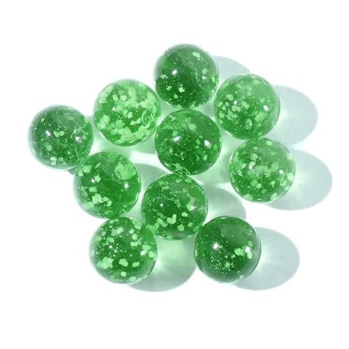 TYNXK Glow In The Dark Murmeln 10 stücke Leuchtenden Glaskugeln 12mm Creme Konsole Spiel Flipper Vieh Kleine Murmeln Pat Spielzeug Perlen Glasmurmeln(Green) von TYNXK