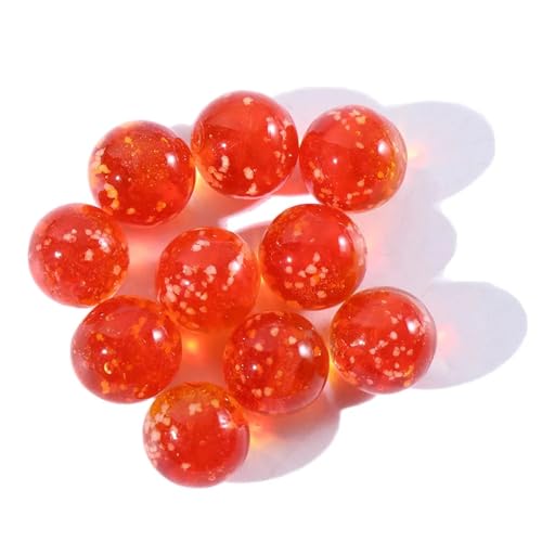 TYNXK Glow In The Dark Murmeln 10 stücke Leuchtenden Glaskugeln 12mm Creme Konsole Spiel Flipper Vieh Kleine Murmeln Pat Spielzeug Perlen Glasmurmeln(Red) von TYNXK