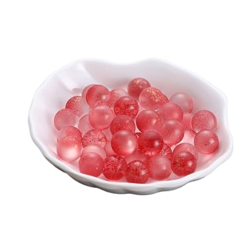 TYNXK Glow In The Dark Murmeln Aquarium Spielzeug Springenden Ball Maschine Perlen Leuchtende Glas Ball DIY Handgemachte Materialien Glas Murmeln Flipper Glasmurmeln(Red) von TYNXK