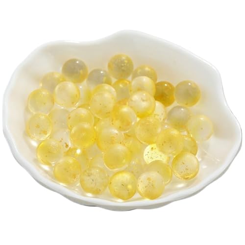 TYNXK Glow In The Dark Murmeln Aquarium Spielzeug Springenden Ball Maschine Perlen Leuchtende Glas Ball DIY Handgemachte Materialien Glas Murmeln Flipper Glasmurmeln(Yellow) von TYNXK