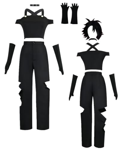 TYRHDJZQ Anime, ärmelloses Damen-Kostüm, Outfit, Halloween, Größe L, Schwarz von TYRHDJZQ