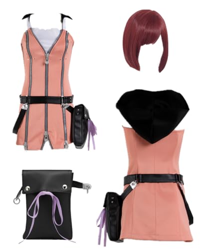 TYRHDJZQ Anime Cosplay Rosa Kapuzenkleid Damen Outfit Halloween Kostüm (US(L)) von TYRHDJZQ