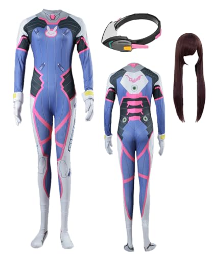 TYRHDJZQ Anime Game Blauer elastischer Overall Damen Kostüm Outfit Halloween (XXS) von TYRHDJZQ