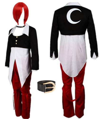 TYRHDJZQ Anime Game Cosplay Schwarzer Mantel Rote Hose Herren Kostüm Halloween (US(S)) von TYRHDJZQ