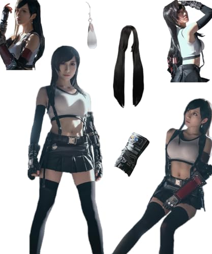 TYRHDJZQ Anime-Kostüm, Weste, schwarz, kurzärmelig, Damen-Outfit, Halloween, Cosplay (Größe 3XL) von TYRHDJZQ