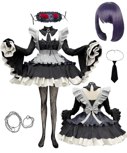 TYRHDJZQ Anime Lila Kleid Damen Dienstmädchenuniform Halloween-Kostüm (Größe 3XL) von TYRHDJZQ