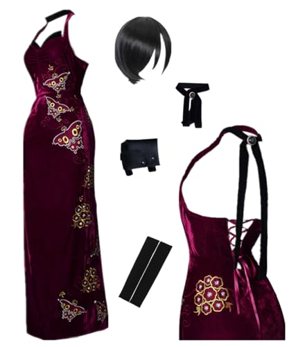 TYRHDJZQ Anime Red trägerloses Cheongsam Damen-Kostüm, Outfit, Halloween, Größe XXL TYRHDJZQ Anime Red trägerloses Cheongsam Damen-Kostüm, Outfit, Halloween, Größe XXL von TYRHDJZQ