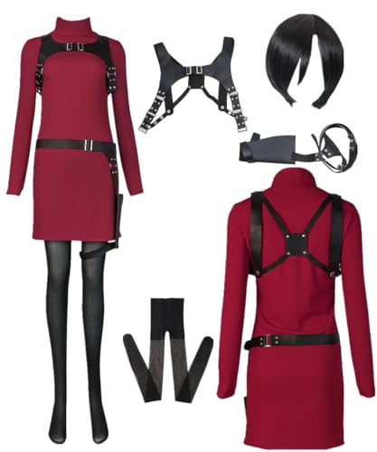 TYRHDJZQ Anime Rotes Langarm-Kleid für Damen, Kostüm, Outfit, Halloween, Größe XXL TYRHDJZQ Anime Rotes Langarm-Kleid für Damen, Kostüm, Outfit, Halloween, Größe XXL von TYRHDJZQ
