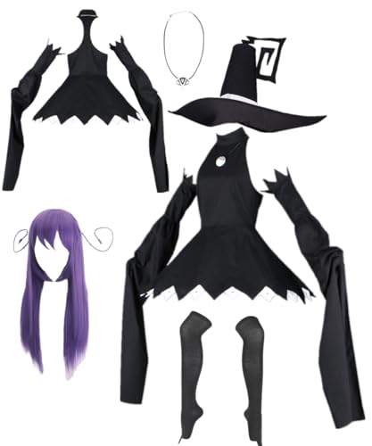 TYRHDJZQ Anime Schwarz Ärmelloses Kleid Damen Outfit Kostüm Halloween (XS) von TYRHDJZQ