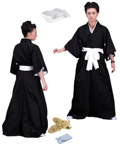 TYRHDJZQ Anime Schwarzer Kimono, Kendo-Hose, Herren-Outfit, Halloween-Kostüm (US(XXL)) von TYRHDJZQ