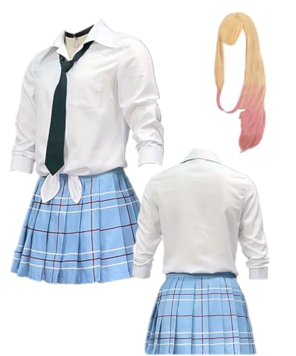 TYRHDJZQ Anime Weißes Hemd Kurzer Rock Damen Schuluniform Halloween-Kostüm (XXS) von TYRHDJZQ