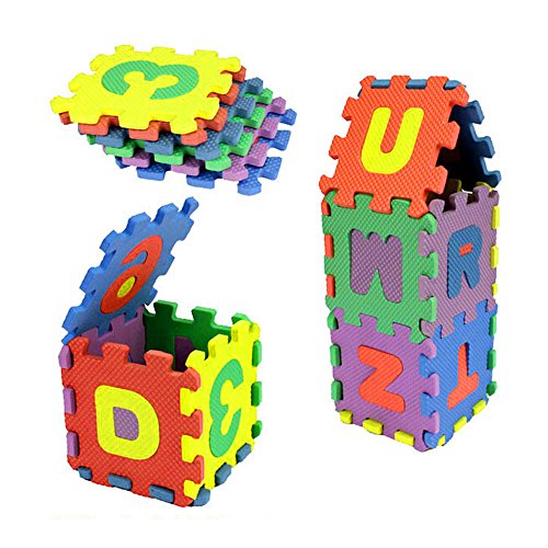 TYTUOO 36-teiliges Baby-Kind-Zahlen-Alphabet-Puzzle-Schaumstoff-Mathematik-Lernspielzeug-Geschenk Kinderspielzeug (Multicolor, One Size) von TYTUOO