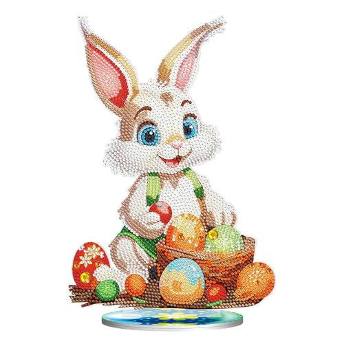 TYTUOO Kinderspielzeug Kit Hase Eier voller Strass Ölfarbe von Digital Kit mit Kristall Kunst Erwachsene Geschenk Tischdekoration Home Decor (White, One Size) von TYTUOO