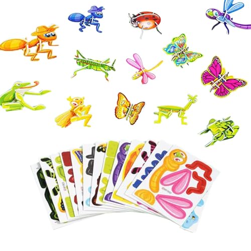 TYTUOO Kinderspielzeug Puzzle DIY Spaß Kreatives Spielzeug 3D Tier Puzzle Kinder 3D Puzzle Cartoon Spielzeug (4 optional) (D, One Size) von TYTUOO