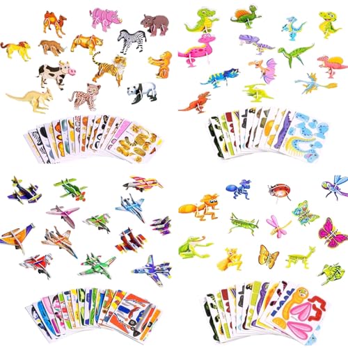 TYTUOO Kinderspielzeug Puzzle DIY Spaß Kreatives Spielzeug 3D Tier Puzzle Kinder 3D Puzzle Cartoon Spielzeug (4 optional) (E, One Size) von TYTUOO