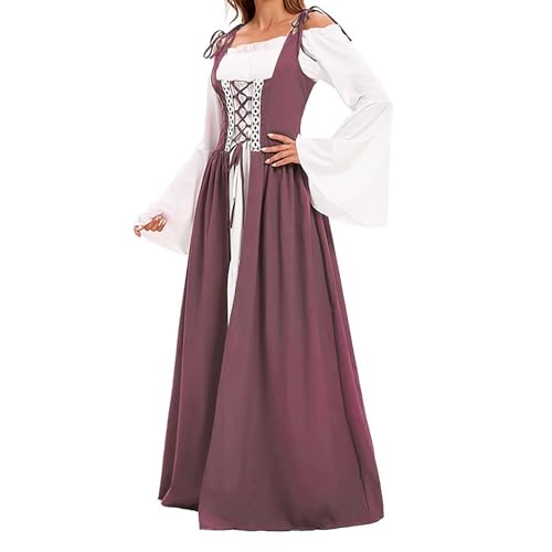 TYUIOP Gothic Kleidung Damen Mittelalter Renaissance Kleid Und Off Shoulder Bluse Gürtel Viktorianisches Kostüm Für Karneval Halloween Ritterkostüm Herren Leinen Kleider Lang TYUIOP Gothic Kleidung Damen Mittelalter Renaissance Kleid Und Off Shoulder Bluse Gürtel Viktorianisches Kostüm Für Karneval Halloween Ritterkostüm Herren Leinen Kleider Lang von TYUIOP