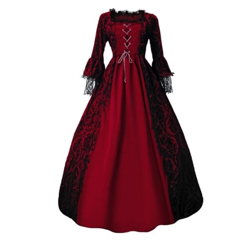 TYUIOP Sommerkleid Damen Lang Mittelalter Kleidung Renaissance Kleid Und Off Shoulder Bluse Gürtel Viktorianisches Kostüm Für Karneval Halloween Große Größen 52 Gothic Herren Hemd TYUIOP Sommerkleid Damen Lang Mittelalter Kleidung Renaissance Kleid Und Off Shoulder Bluse Gürtel Viktorianisches Kostüm Für Karneval Halloween Große Größen 52 Gothic Herren Hemd von TYUIOP