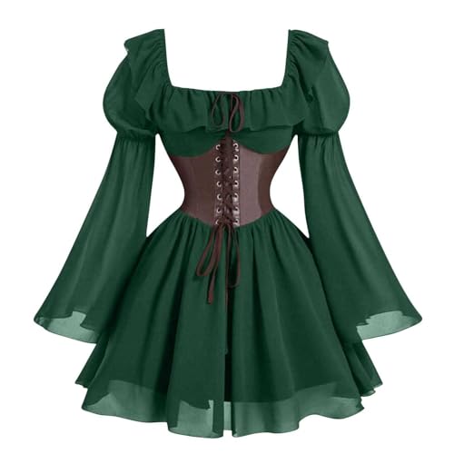 TYUIOP Sommerkleid Damen Lang Mittelalter Kleidung Renaissance Kleid Und Off Shoulder Bluse Gürtel Viktorianisches Kostüm Für Karneval Halloween Rotes Umhang Gothic Schwarz TYUIOP Sommerkleid Damen Lang Mittelalter Kleidung Renaissance Kleid Und Off Shoulder Bluse Gürtel Viktorianisches Kostüm Für Karneval Halloween Rotes Umhang Gothic Schwarz von TYUIOP
