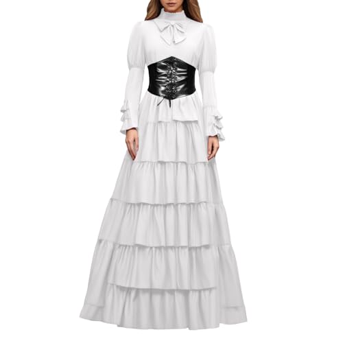 TYUIOP Sommerkleid Damen Leicht Mittelalter Kleidung Renaissance Kleid Und Off Shoulder Bluse Gürtel Viktorianisches Kostüm Für Karneval Halloween Rock Kurz Schwarzes Langes Gothic TYUIOP Sommerkleid Damen Leicht Mittelalter Kleidung Renaissance Kleid Und Off Shoulder Bluse Gürtel Viktorianisches Kostüm Für Karneval Halloween Rock Kurz Schwarzes Langes Gothic von TYUIOP