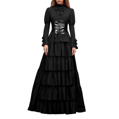 TYUIOP Sommerkleid Damen Leicht Mittelalter Kleidung Renaissance Kleid Und Off Shoulder Bluse Gürtel Viktorianisches Kostüm Für Karneval Halloween Rock Kurz Schwarzes Langes Gothic TYUIOP Sommerkleid Damen Leicht Mittelalter Kleidung Renaissance Kleid Und Off Shoulder Bluse Gürtel Viktorianisches Kostüm Für Karneval Halloween Rock Kurz Schwarzes Langes Gothic von TYUIOP