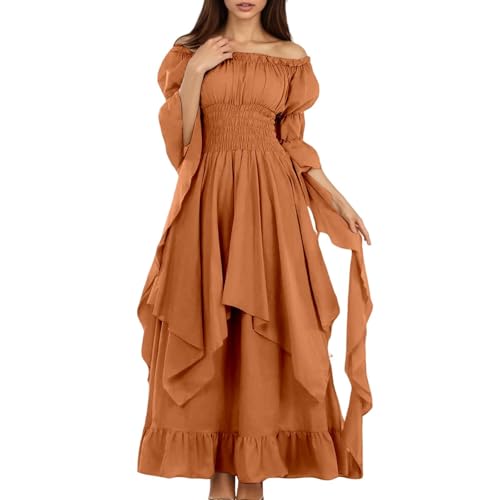 TYUIOP Sommerkleid Damen Mittelalter Kleidung Renaissance Kleid Und Off Shoulder Bluse Gürtel Viktorianisches Kostüm Für Karneval Halloween Baumwolle Leinen Gothic Herren Xxl TYUIOP Sommerkleid Damen Mittelalter Kleidung Renaissance Kleid Und Off Shoulder Bluse Gürtel Viktorianisches Kostüm Für Karneval Halloween Baumwolle Leinen Gothic Herren Xxl von TYUIOP