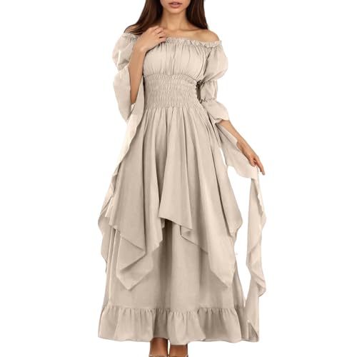 TYUIOP Sommerkleid Damen Mittelalter Kleidung Renaissance Kleid Und Off Shoulder Bluse Gürtel Viktorianisches Kostüm Für Karneval Halloween Baumwolle Leinen Gothic Herren Xxl TYUIOP Sommerkleid Damen Mittelalter Kleidung Renaissance Kleid Und Off Shoulder Bluse Gürtel Viktorianisches Kostüm Für Karneval Halloween Baumwolle Leinen Gothic Herren Xxl von TYUIOP