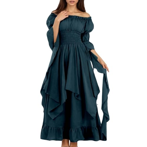 TYUIOP Sommerkleid Damen Mittelalter Kleidung Renaissance Kleid Und Off Shoulder Bluse Gürtel Viktorianisches Kostüm Für Karneval Halloween Baumwolle Leinen Gothic Herren Xxl TYUIOP Sommerkleid Damen Mittelalter Kleidung Renaissance Kleid Und Off Shoulder Bluse Gürtel Viktorianisches Kostüm Für Karneval Halloween Baumwolle Leinen Gothic Herren Xxl von TYUIOP