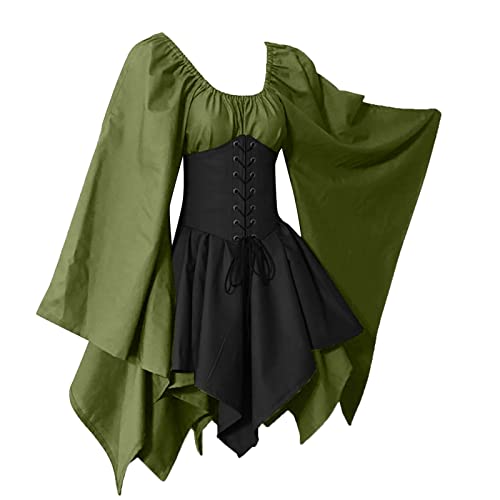 TYUIOP damen mittelalter kleid mit trompetenärmel,traditionelles irisches kleid für damen renaissance karneval kostüm cosplay party halloween kostüm TYUIOP damen mittelalter kleid mit trompetenärmel,traditionelles irisches kleid für damen renaissance karneval kostüm cosplay party halloween kostüm von TYUIOP