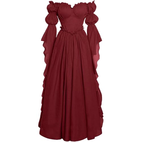 TYUIOP damenkleider sommer mittelalter kleidung damen renaissance kleid und off shoulder bluse gürtel viktorianisches kostüm für karneval halloween rock kurz gothic kleider große größen TYUIOP damenkleider sommer mittelalter kleidung damen renaissance kleid und off shoulder bluse gürtel viktorianisches kostüm für karneval halloween rock kurz gothic kleider große größen von TYUIOP
