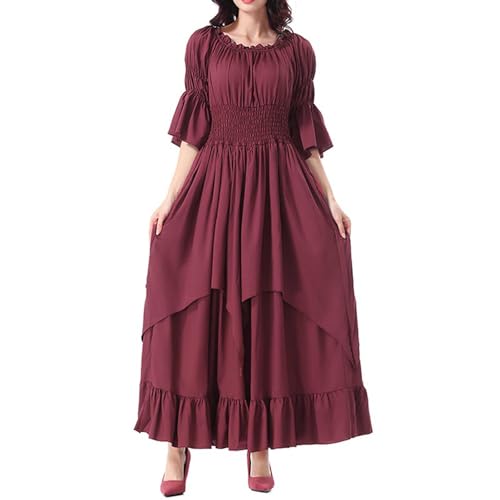TYUIOP sommerkleid damen lang mittelalter kleidung renaissance kleid und off shoulder bluse gürtel viktorianisches kostüm für karneval halloween große größen gothic herren hosen kurz TYUIOP sommerkleid damen lang mittelalter kleidung renaissance kleid und off shoulder bluse gürtel viktorianisches kostüm für karneval halloween große größen gothic herren hosen kurz von TYUIOP