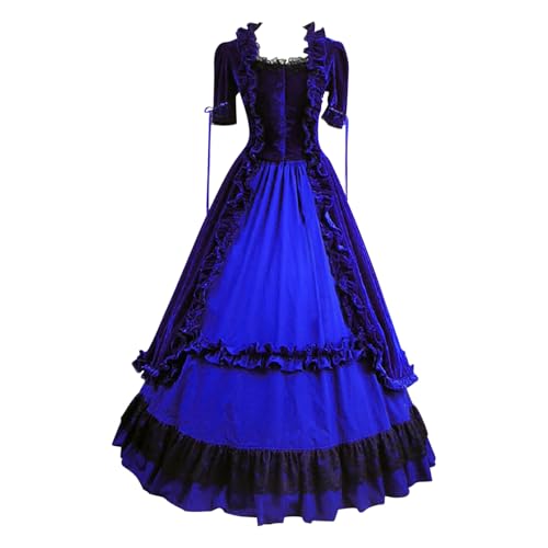 Halloween Kostüm Damen Kleider Gothic Hohe Taille Abendkleider Kleider Schleife A-Linie Swing Cocktailkleid Festlich Vintage Tunika Lang Abendkleid Vintage Partykleid Swing Ballkleid von TYUNBD