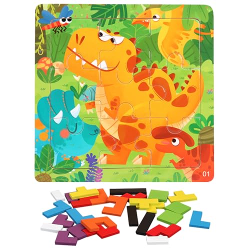 TYXHXTF 2PCS Logisches Denken Bunte Bausteine, Tangram Puzzle, Kreativ Lernspielzeug, Spielzeug für Kinder, Fördert Räumliche Vorstellungskraft,Lernspielzeug Geschenk für Jungen Mädchen von TYXHXTF