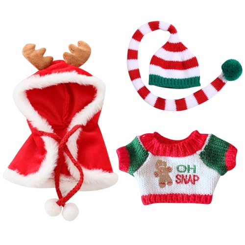 TYXHXTF Puppenkleidung, Modische Weihnachten Puppe, 17 cm Große Elchstil -Umhang Kleidung für Puppe, Kleidung Plüsch TYXHXTF Puppenkleidung, Modische Weihnachten Puppe, 17 cm Große Elchstil -Umhang Kleidung für Puppe, Kleidung Plüsch von TYXHXTF