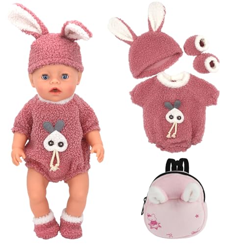 TYXHXTF Puppenkleidung 45 cm für Baby Puppen, Puppe Zubehör mit Hut, Socken, Rucksack von TYXHXTF