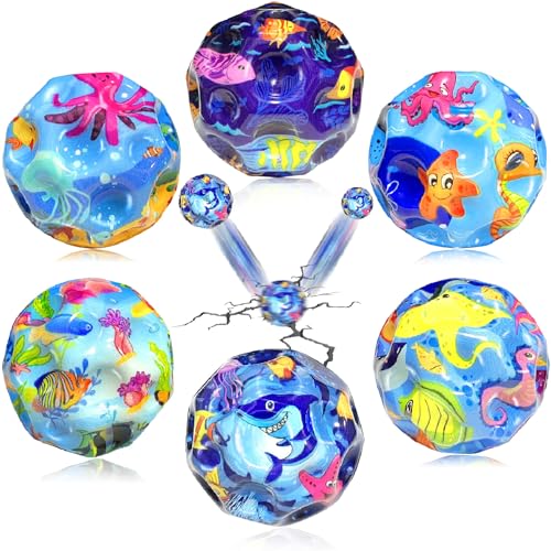 TZEKING 6 Stück Moon Ball,7 cm Hohe Springender Gummiball,Hüpfende Bälle in 6 Farben,Leicht zu Greifen,Geschenke für Jungen und Mädchen,Geeignet für Erwachsene zum Stressabbau von TZEKING