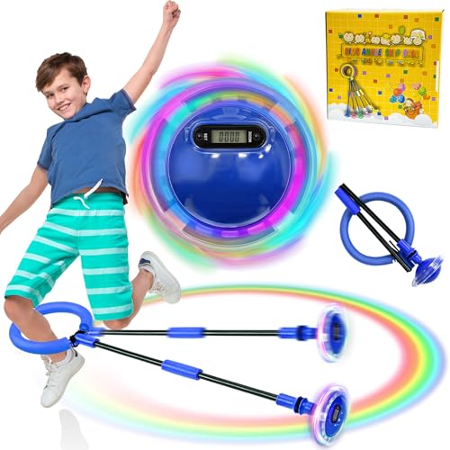 TZEKING Springring Fußkreisel,Kinder Blinkender Springring Fußkreisel,Swing Wheel mit Lichtrad,Zähler,Timer,Kalorienzähler,Faltbarer Ankle Skip Ball,Geschenke für Mädchen 6-12 Jumping Ball (Blau) TZEKING Springring Fußkreisel,Kinder Blinkender Springring Fußkreisel,Swing Wheel mit Lichtrad,Zähler,Timer,Kalorienzähler,Faltbarer Ankle Skip Ball,Geschenke für Mädchen 6-12 Jumping Ball (Blau) von TZEKING