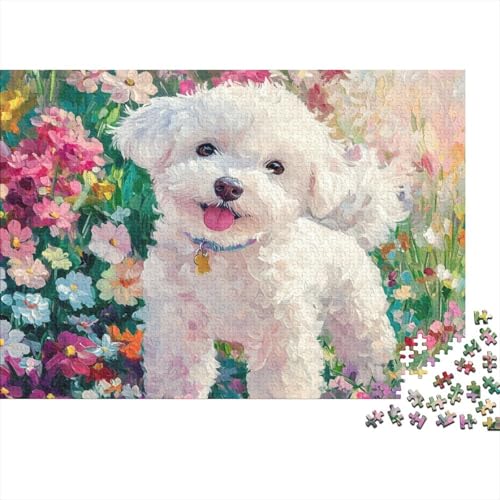 Bichon Frise Puzzle 1000 Teile Für Erwachsene Und Kinder Ab 14 Jahren Für Stressabbauer Puzzel 1000pcs (75x50cm) von TZOVPCDFA