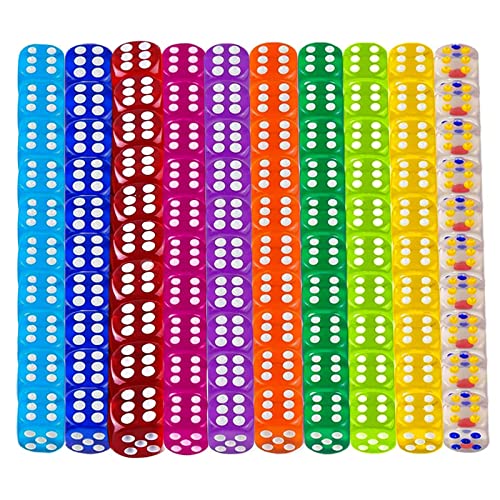 TZQFROCE Würfel Set 100 Stück Spielwürfel Bunt Set Sechsseitiger Würfel Bunt 12mm 6 Seitige Dice Set Farben Würfel für Würfelspiele Tischspiele Dice von TZQFROCE