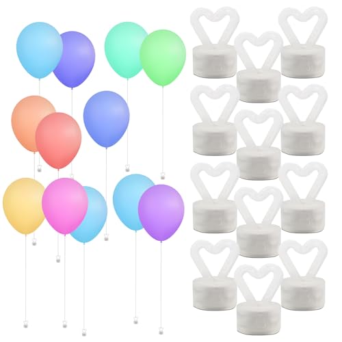 TZQFROCE 12 Stück Ballongewicht Luftballon Beschwerer Luftballons Gewichte Kunststoff Set Ballon Gewichte für Heliumballons 1cm*1.5cm für Hochzeit Geburtstag Party Dekoration von TZQFROCE