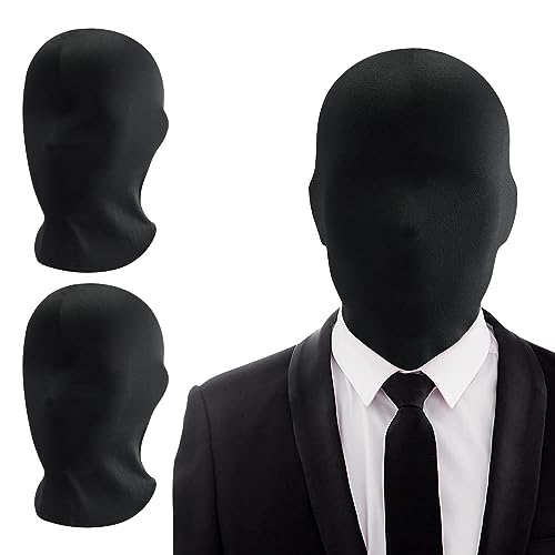 TZQFROCE 2 Stück Vollgesichtsmaske Halloween Schwarz Vollgesichtsmaske Spandex Kopfmaske Unisex Maske Kopfmaske Gesichtslose Maske für Halloween Cosplayparty von TZQFROCE