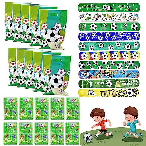 TZQFROCE Fußball Mitgebsel Kinder 10 Stück Fußball Schnapparmband 10 Stück Flipperspiel Fußball 10 Stück Fussball Partytüten Fußball Mitgebsel für Kinder Jungen Mädchen Geburtstags Fußballpartys von TZQFROCE