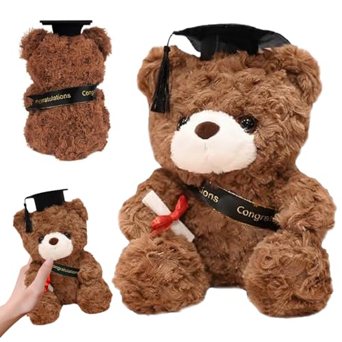 TZQFROCE Teddybär Plüschtier Bachelor Geschenk Graduation Gift Abschluss Geschenk Prüfung Geschenk für Mädchen Jungen Abschluss Gratulation Schule Geschenk - 23cm von TZQFROCE