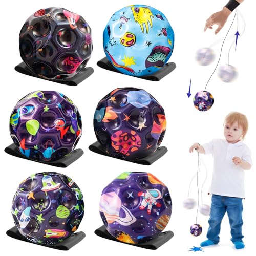 TZQFROCE Jump Ball 6 Stück Space Ball Moonball Sprünge Gummiball für Kinder Mini Jumper Ball Hüpfbälle Spielzeug Geschenke für Kinder im Freien Interaktives Spielzeug zum Stressabbau von TZQFROCE