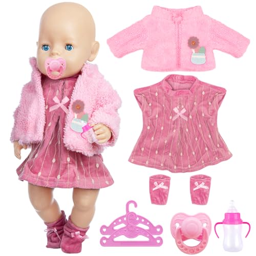 TZQFROCE Kleidung Bekleidung Outfits für Baby Puppen Puppenkleidung 35-45 cm Puppen Kleidung New Baby Puppenkleidung mit Mantel Socke für Kinder Mädchen Jungen von TZQFROCE