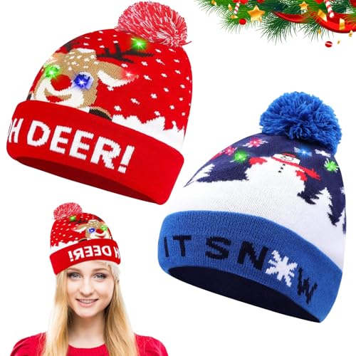 TZQFROCE Weihnachtsmütze Weihnachten Beanie Mütze Warme Wintermütze Bunte Weihnachten Hut Mütze für Kinder Erwachsene (A) TZQFROCE Weihnachtsmütze Weihnachten Beanie Mütze Warme Wintermütze Bunte Weihnachten Hut Mütze für Kinder Erwachsene (A) von TZQFROCE