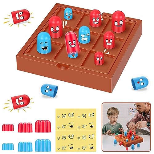 TZQFROCE Tic Tac Toe Spiel Game Set 2 Spieler Brettspiel Interaktives Tischspiele Lernbrettspiel Spielzeug Mini Tic Tac Toe Brettspiel Spielzeug für Kinder Erwachsene von TZQFROCE