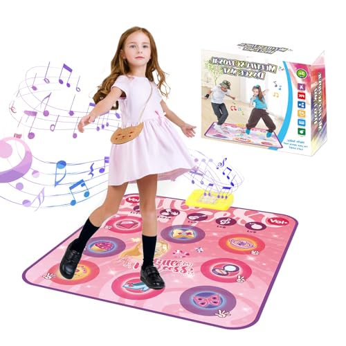 TaFoyu Tanzmatte Kinder Spielzeug Geschenke für Mädchen Jungen Alter 3 4 5 6 7 8 Jahre Musikmatte Herausforderung Modi LED Integrierter Musik Weihnachten Geburtstag Kinderspielzeug (Rosa) von TaFoyu