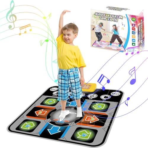 TaFoyu Tanzmatte Spielzeug und Geschenke für Kinder ab 3 Jahren,12 Spielmodi und Bluetooth-fähiges,Tanz-Pad mit LED-Leuchten, Kinder an Weihnachtenund Geburtstagen (schwarz) von TaFoyu