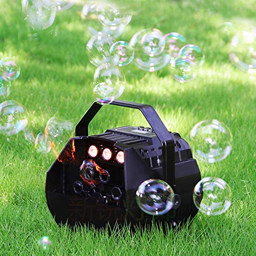 TaNeHaKi Seifenblasenmaschine Hochzeit Tragbare Blasenmaschine Party Bubble Machine LED Light Automatischer Blasenmacher Elektrisches Blasenspielzeug mit Fernsteuerung 15W von TaNeHaKi